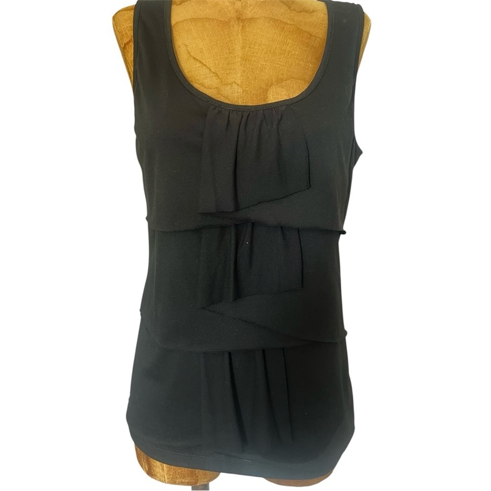 Talbots Black Layered Tank Top EUC M